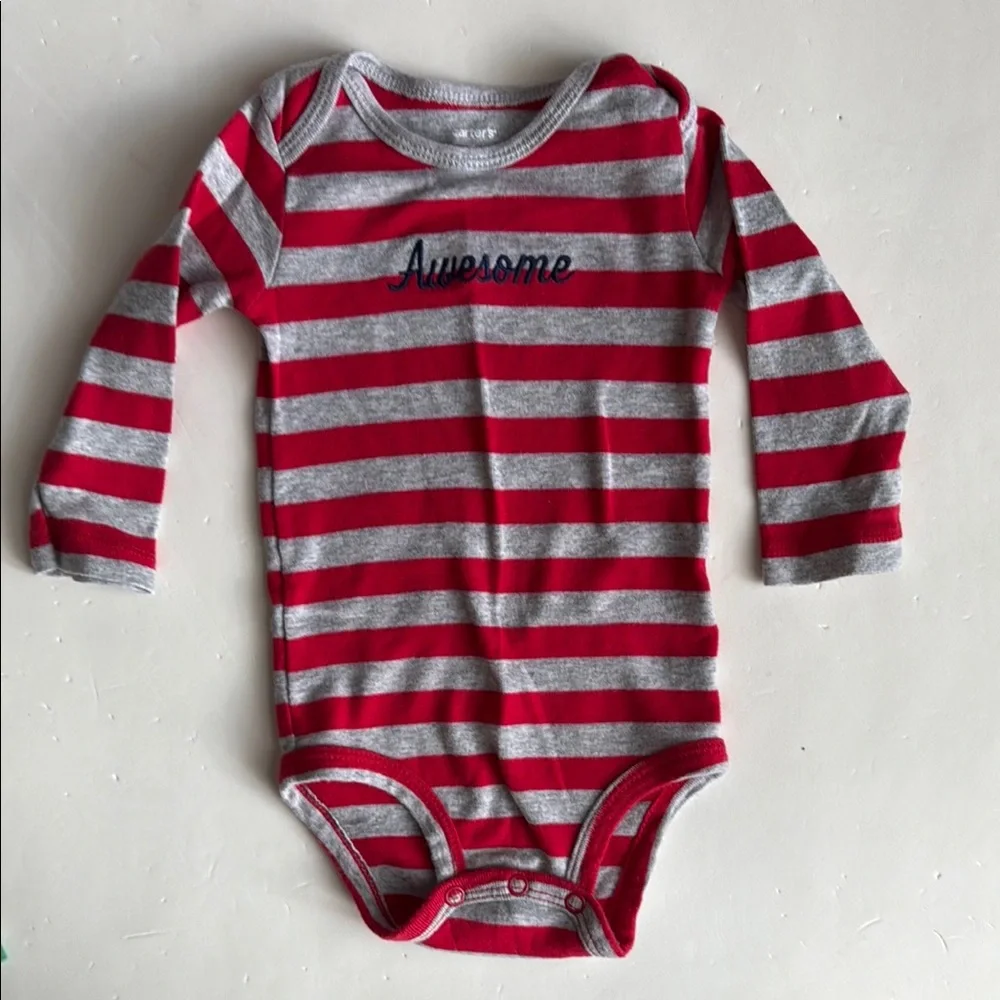 Carter’s Striped Kids One Piece Set - Green and Red Boys 6 Months